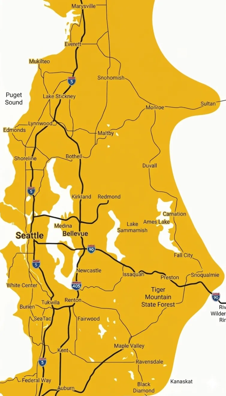 Washington State service area map